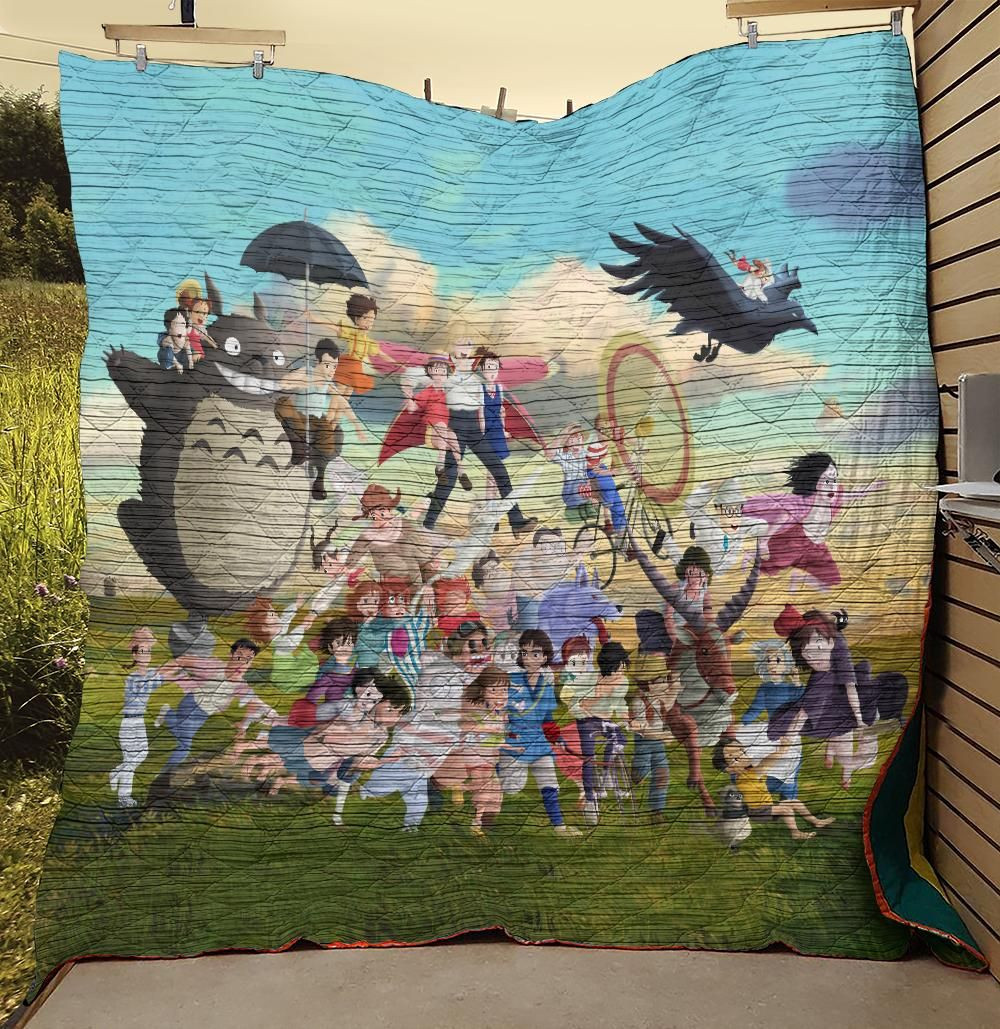 All Characters In Studio Ghibli Quilt Blanket